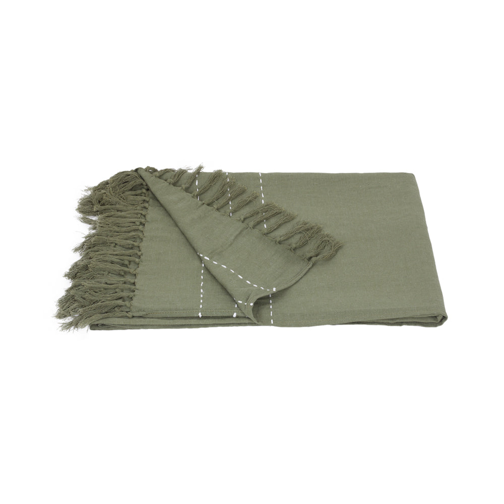 Throw Green Olive Amirah Linen