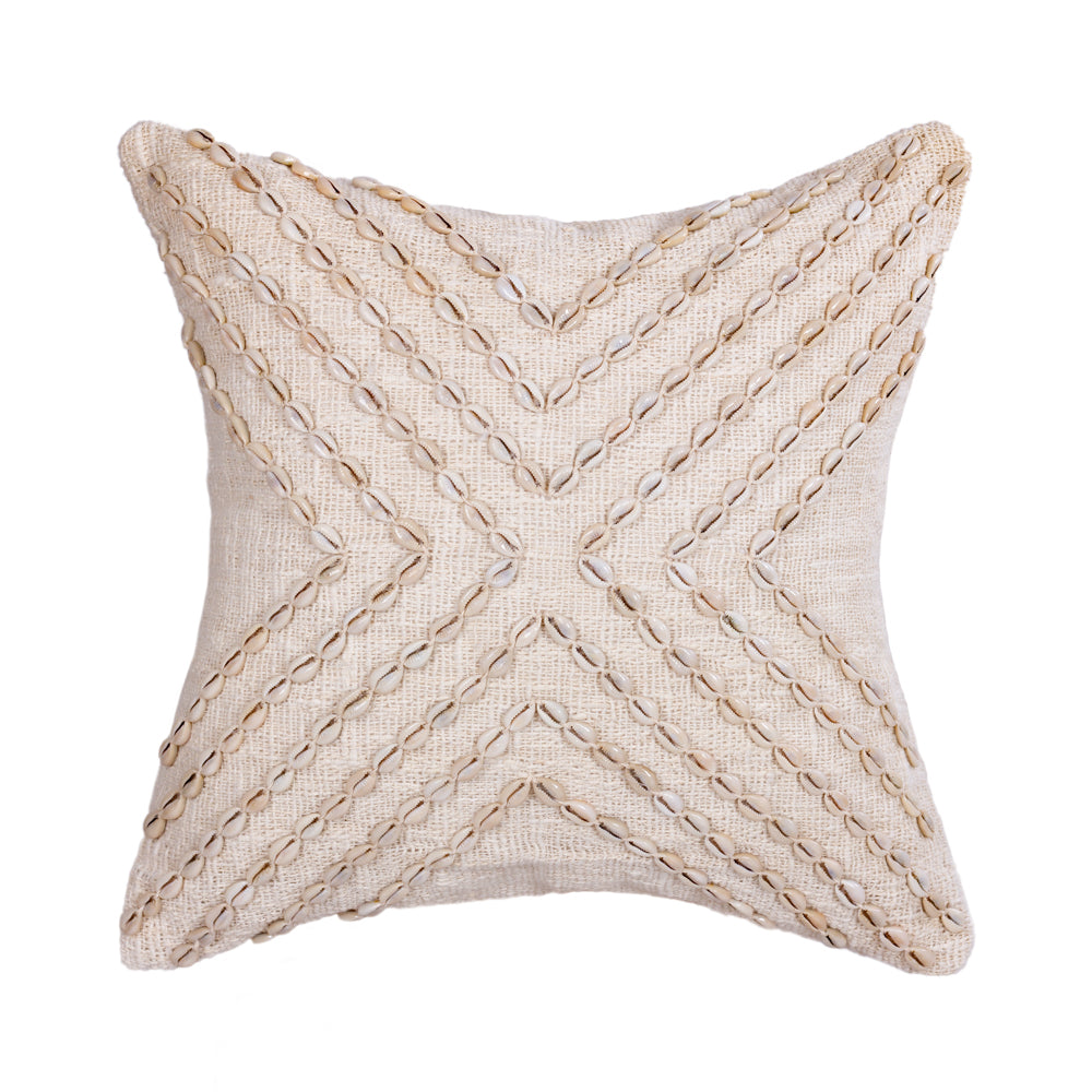 Cushion Natural Bailey Cross Shell - 45 x 45 cm