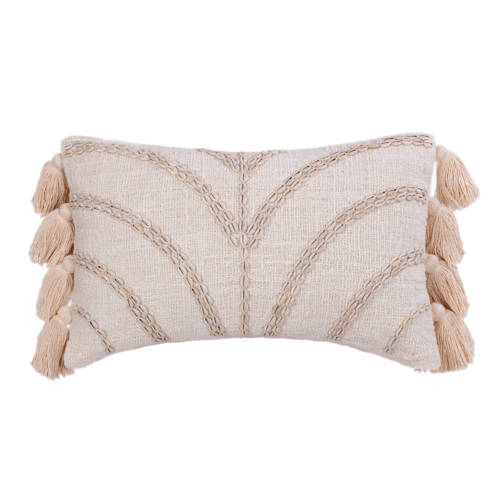 Cushion Natural Bindy Leaves Shell - 60 x 35 cm
