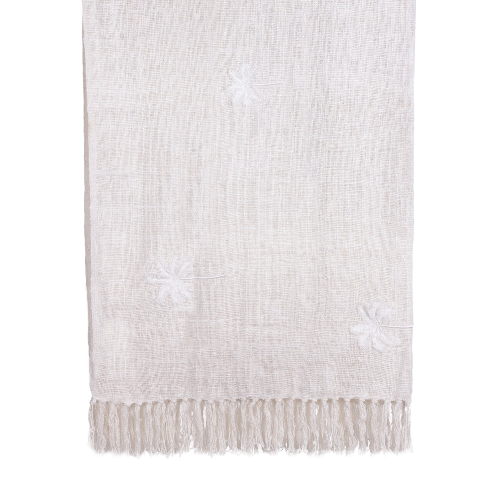 Throw White Nora Palm Tree