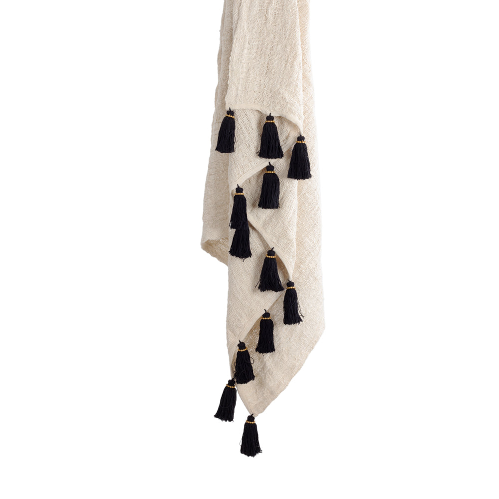 Throw Freya Black Tassels