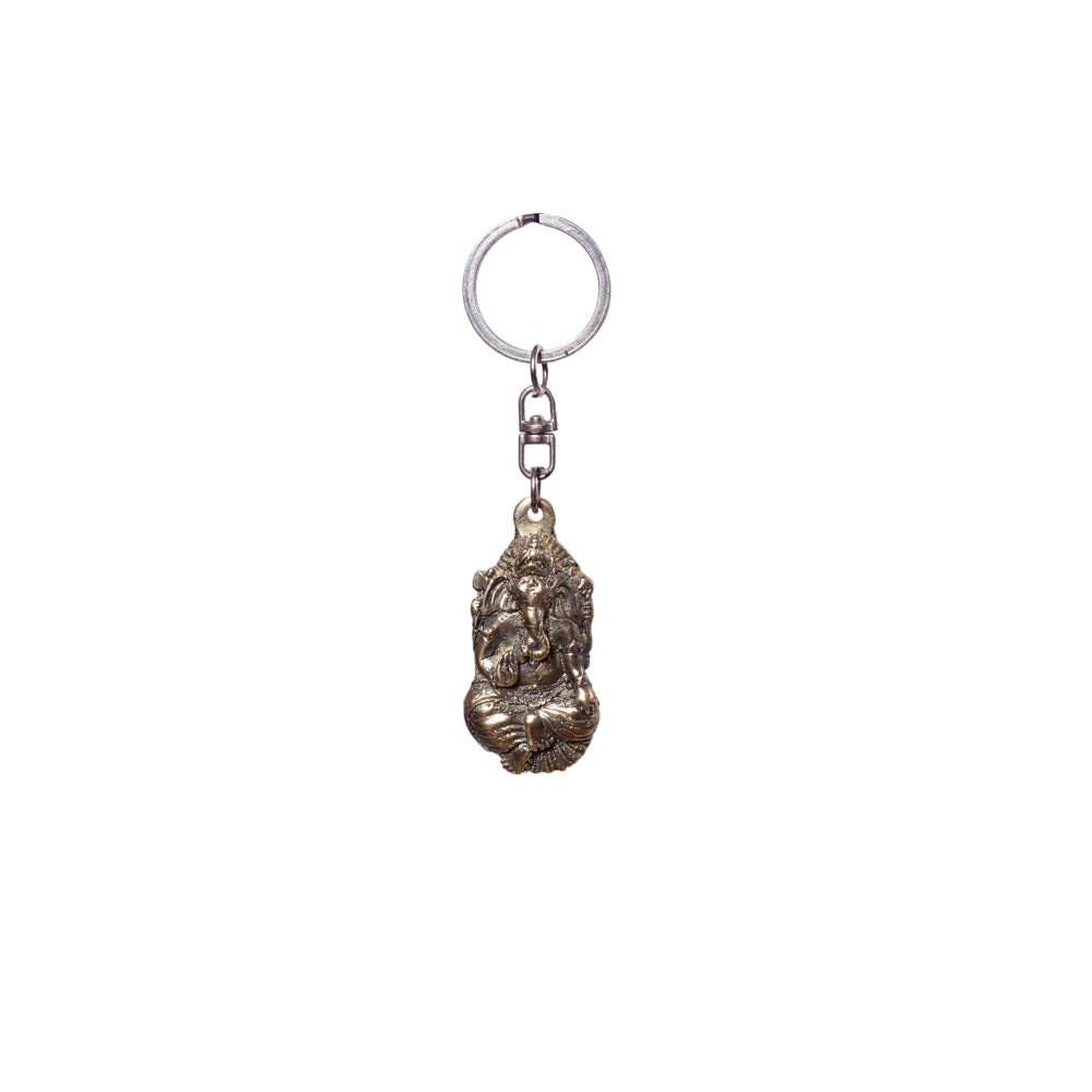 Brass Keyring Ganesh