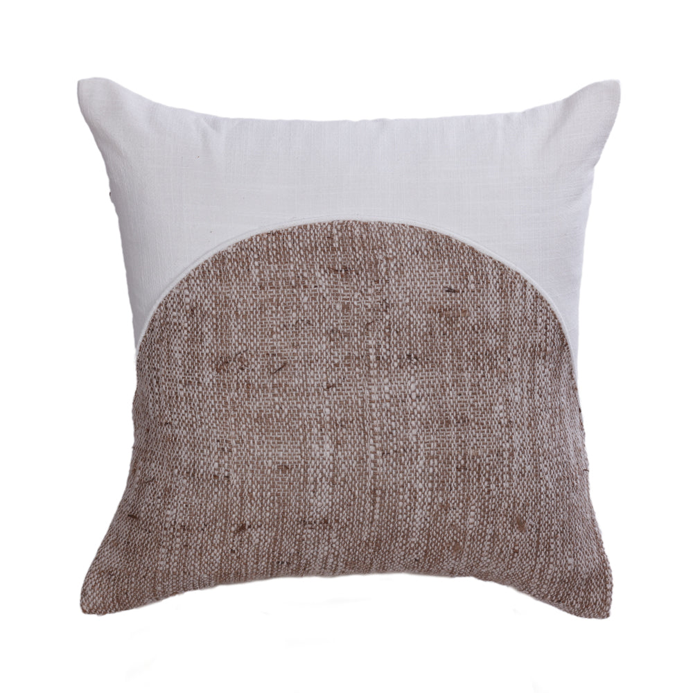 Cushion Brown on White Luna Linen