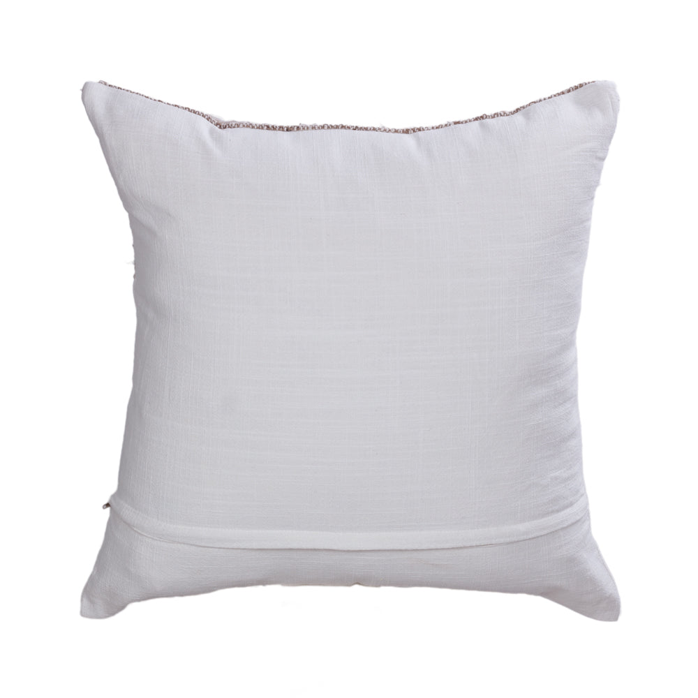 Cushion Brown on White Luna Linen