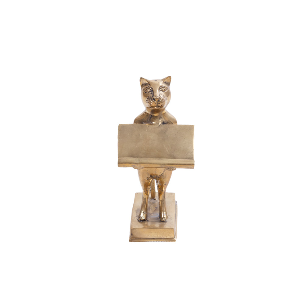 Brass Cat Card Holder