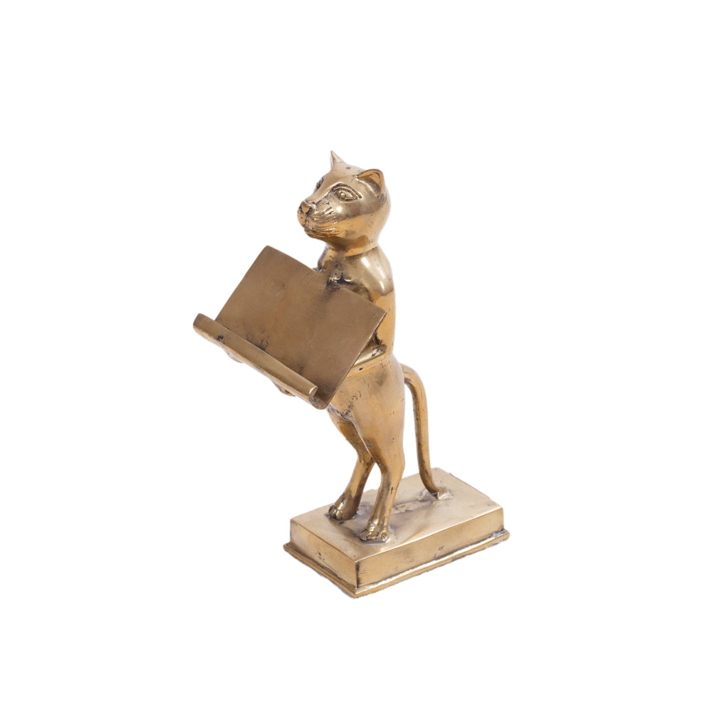 Brass Cat Card Holder