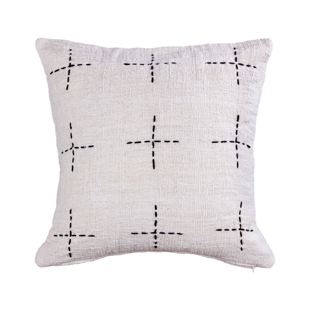 Cushion White Lalabella with Black Cross - 55 x 55 cm