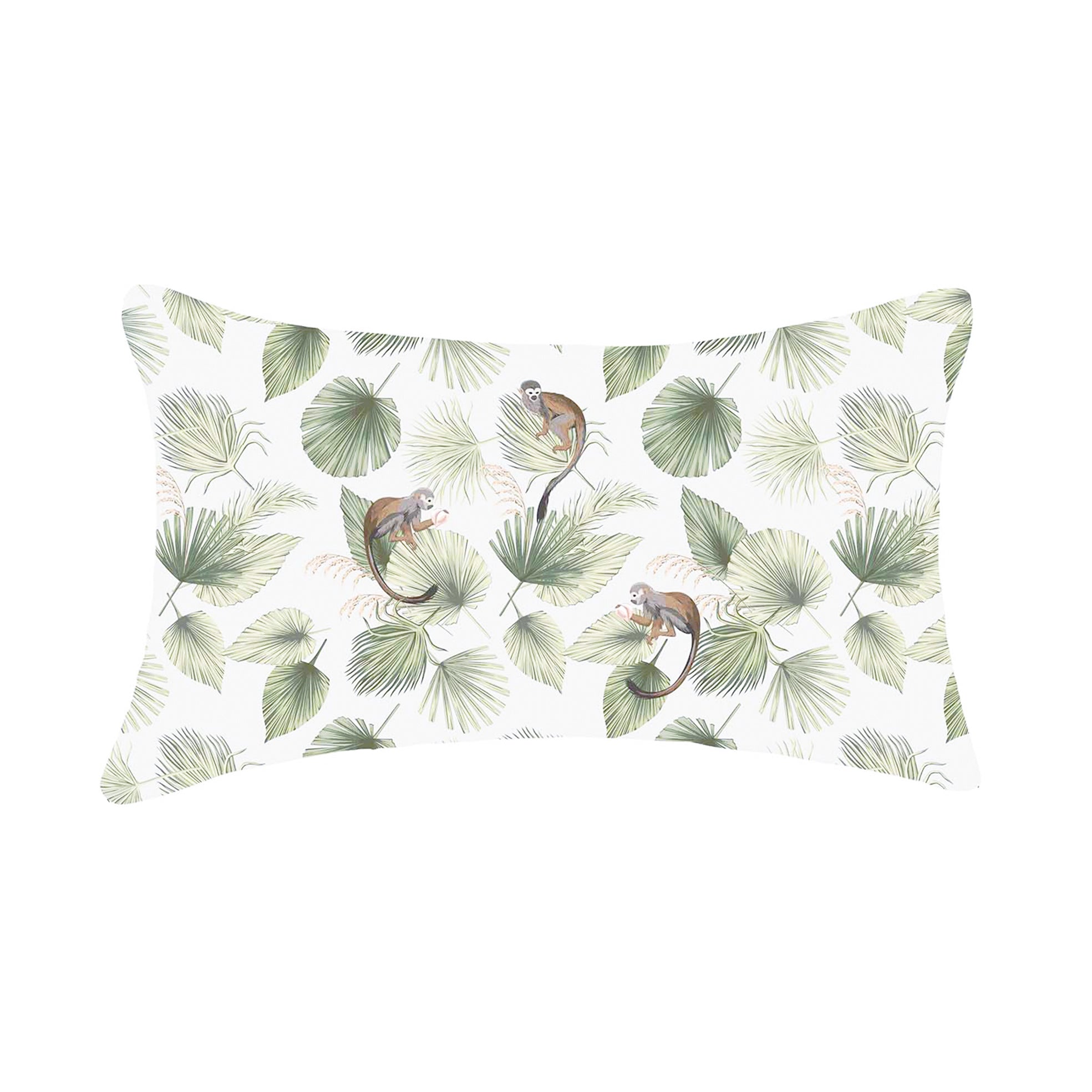 Cushion Green Olive Curious Monkey