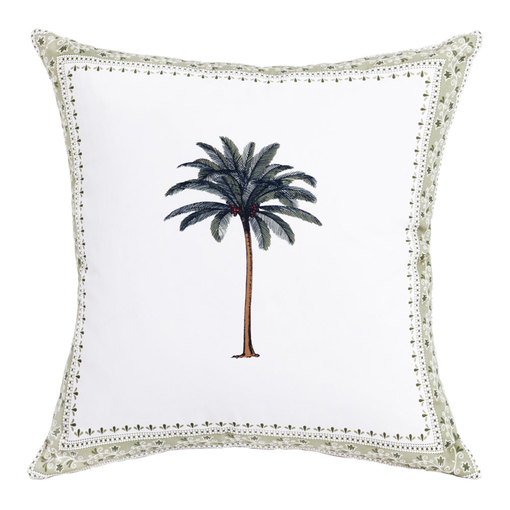 Cushion Green Olive Imperial Palm Tree