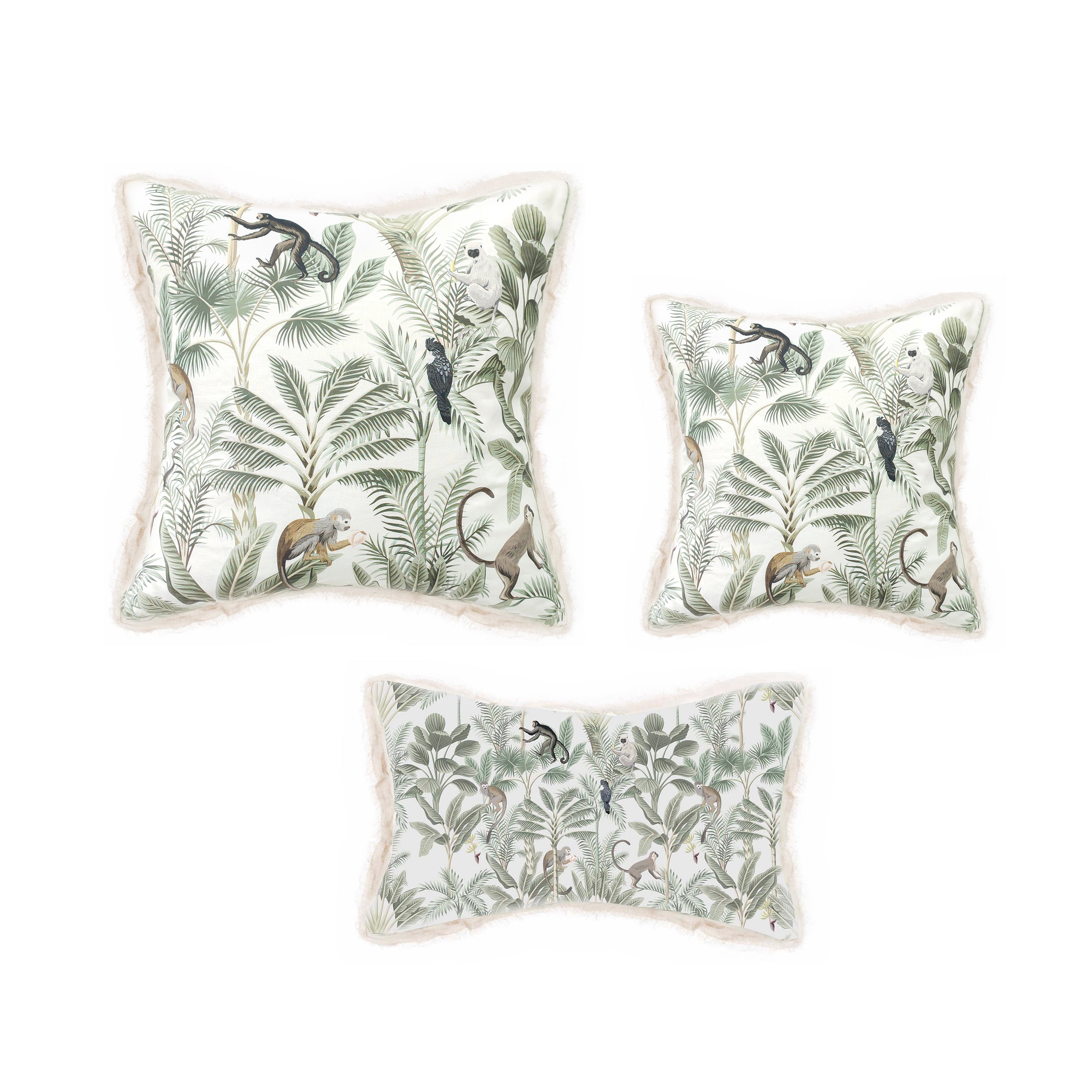 Cushion Green Olive Monkey Tribe