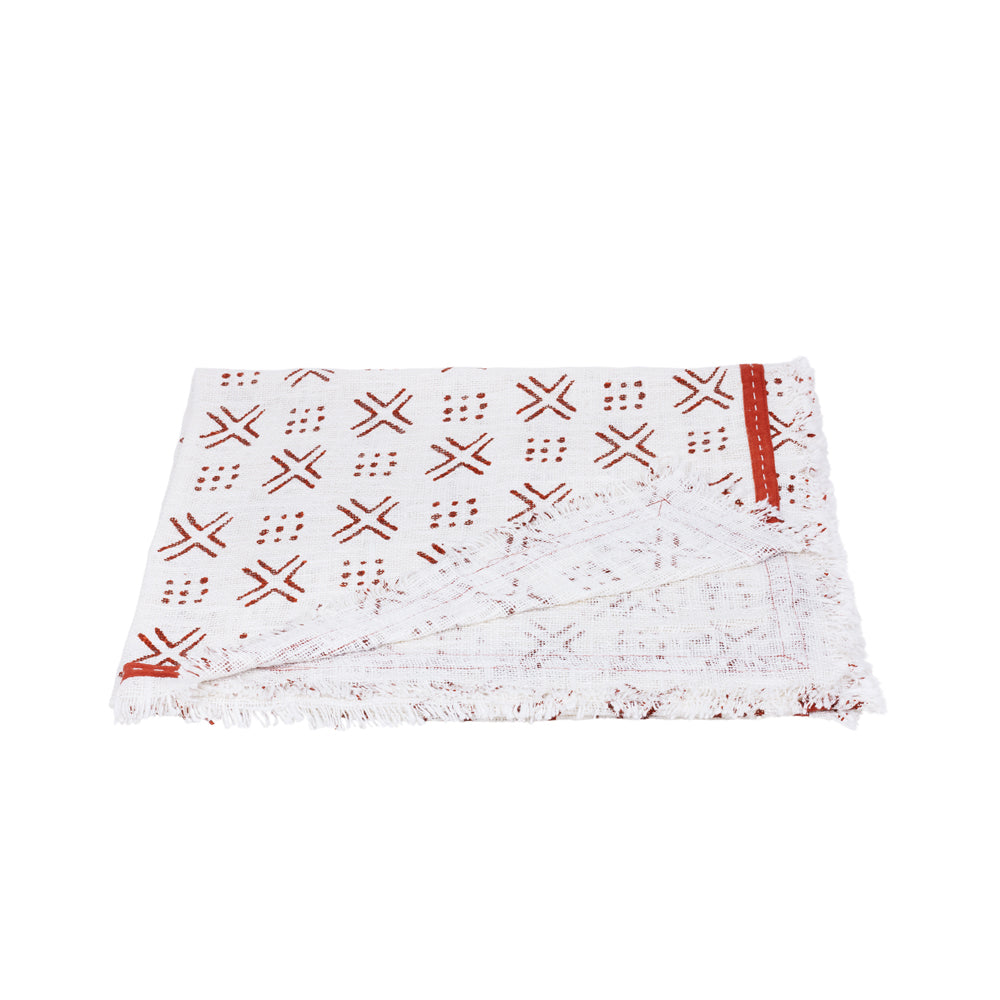 Throw Cinnamon Mudcloth Print