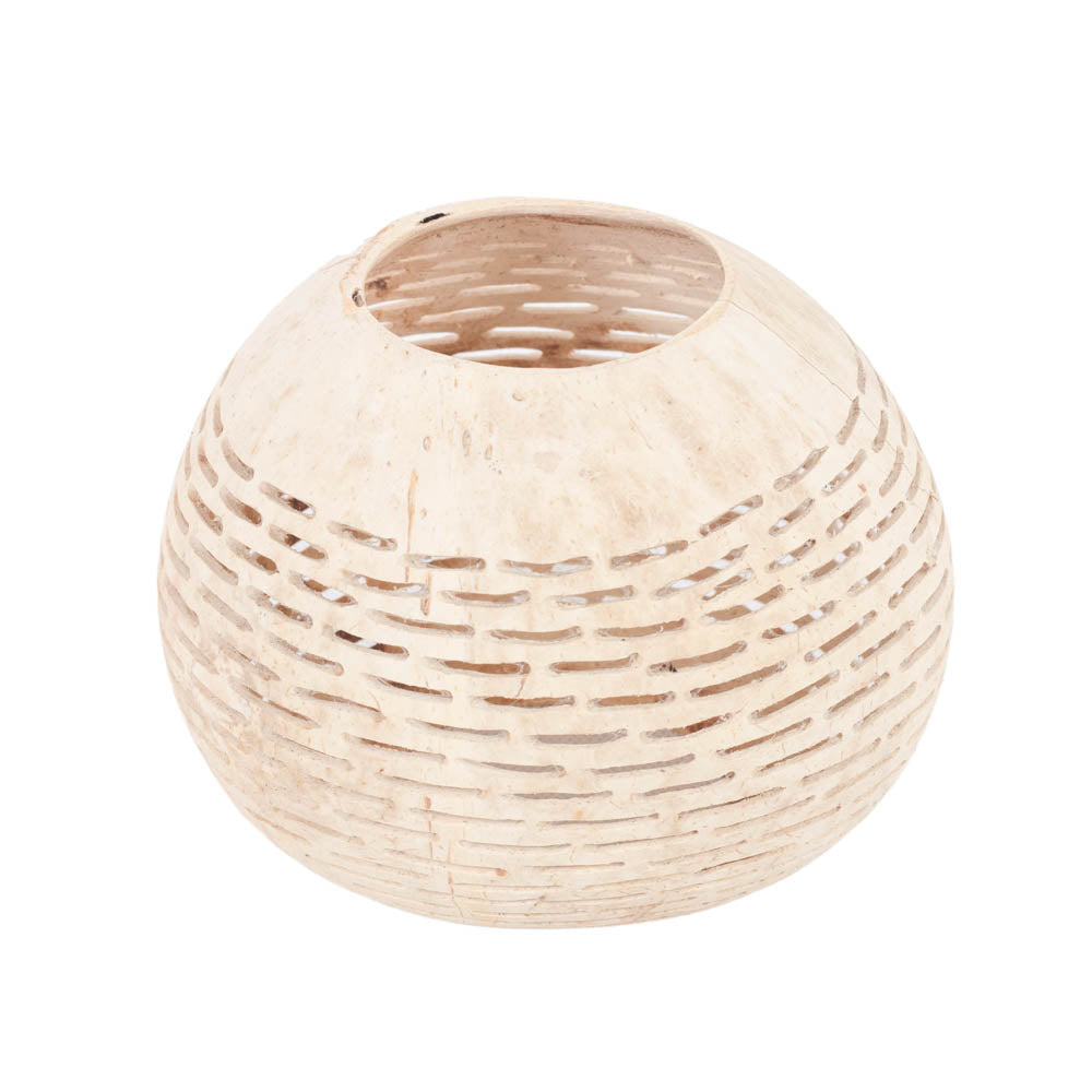 Candle Holder Coconut Carved