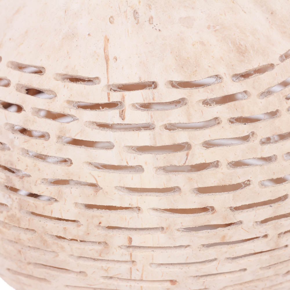 Candle Holder Coconut Carved