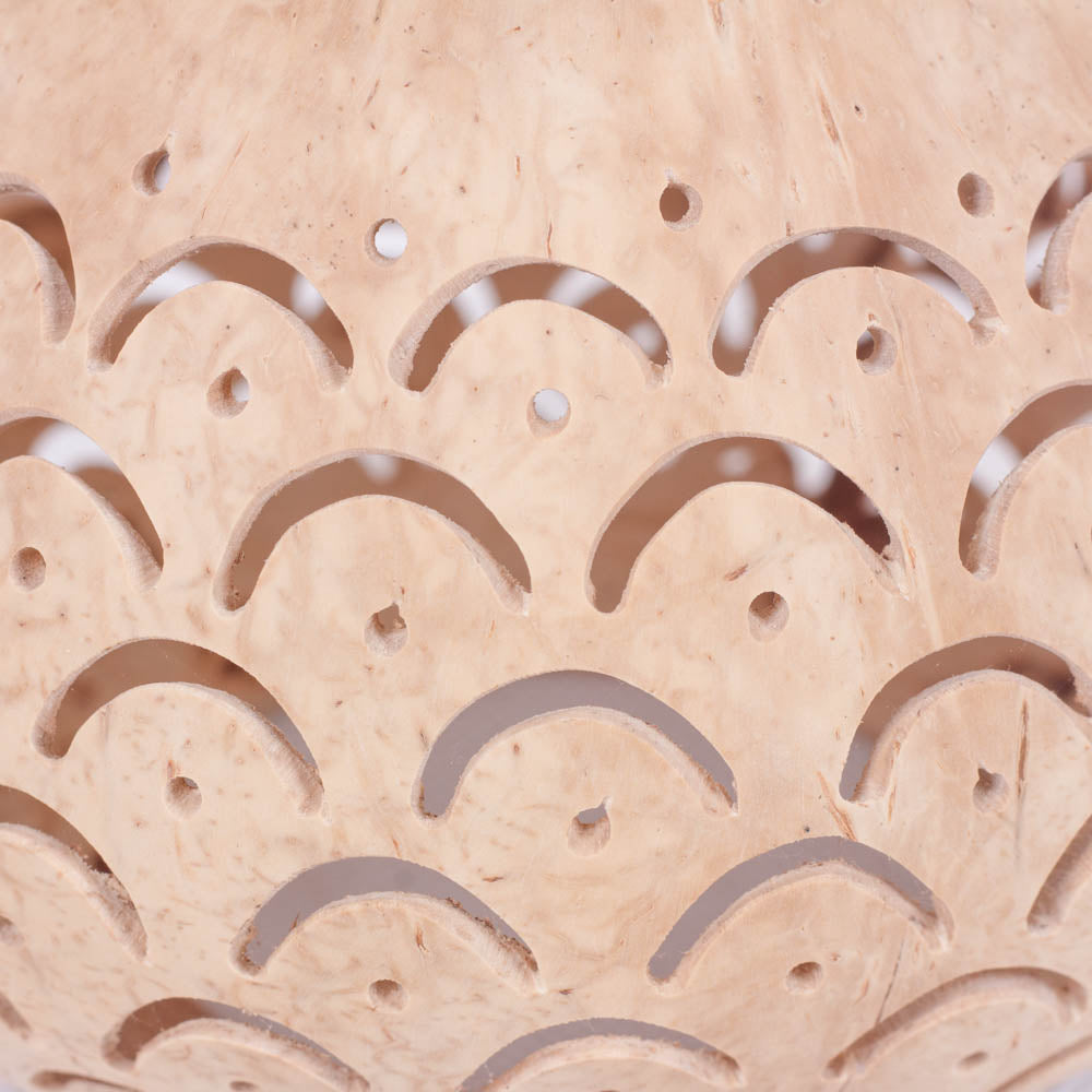 Candle Holder Coconut Carved