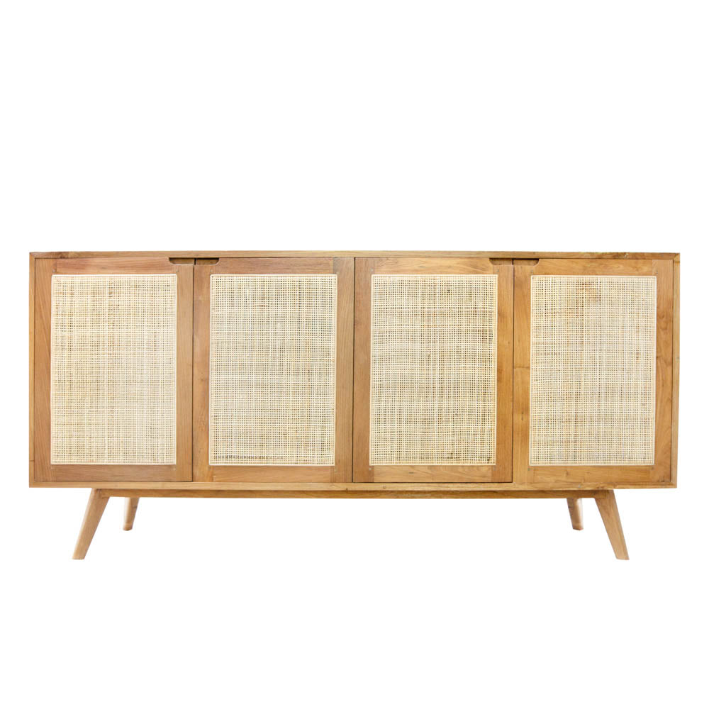 Sideboard Juni Rattan & Teak 4 Door