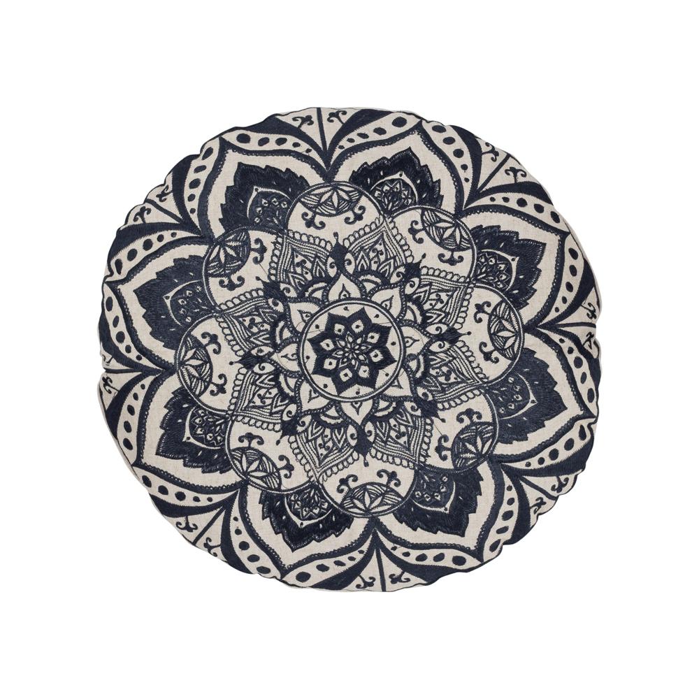Cushion Black Mandala Roundie - 45 x 45 cm