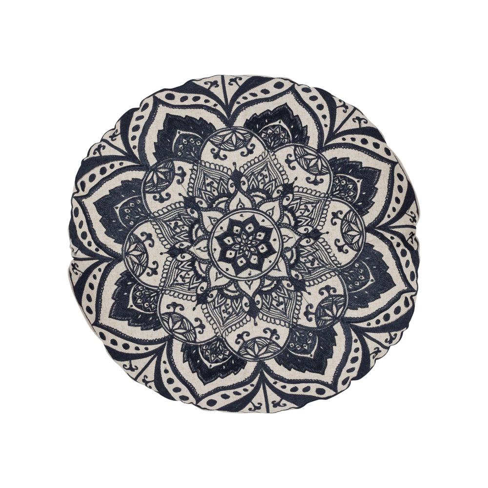 Black Mandala Roundie - 45 x 45 cm