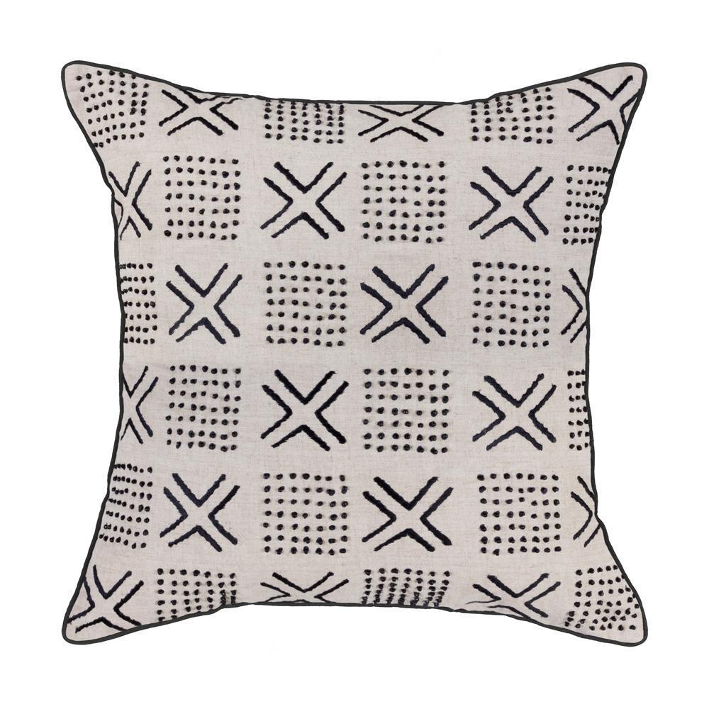 Cushion Black Mudcloth - 55 x 55 cm