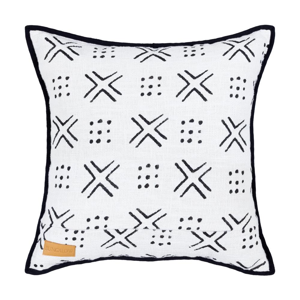 Cushion Black Mudcloth Cotton - 55 x 55 cm