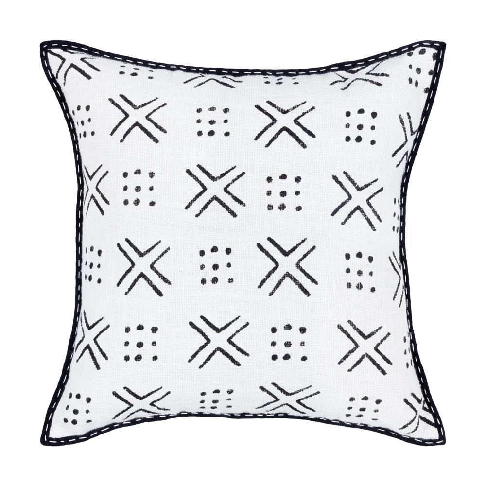 Cushion Black Mudcloth Cotton - 55 x 55 cm