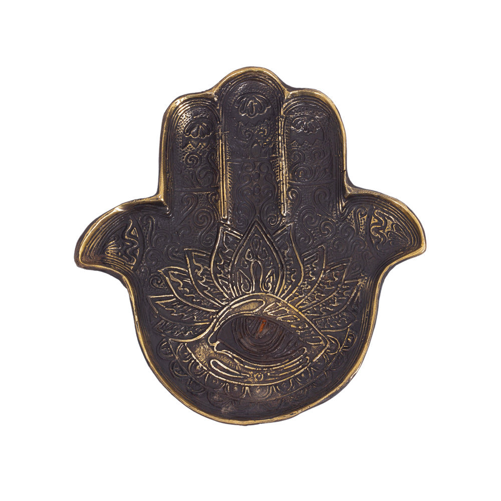 Brass Platter Hamsa