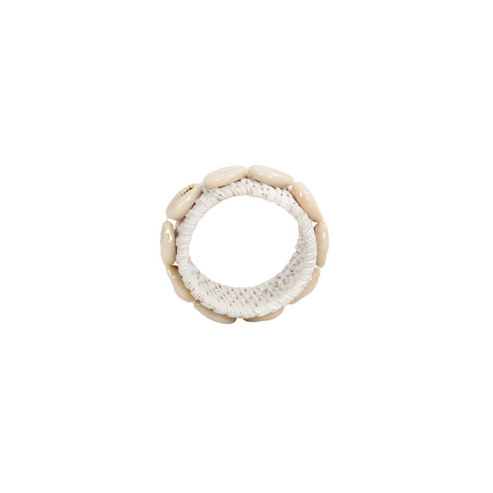 Abba Rattan Napkin Ring with Shell