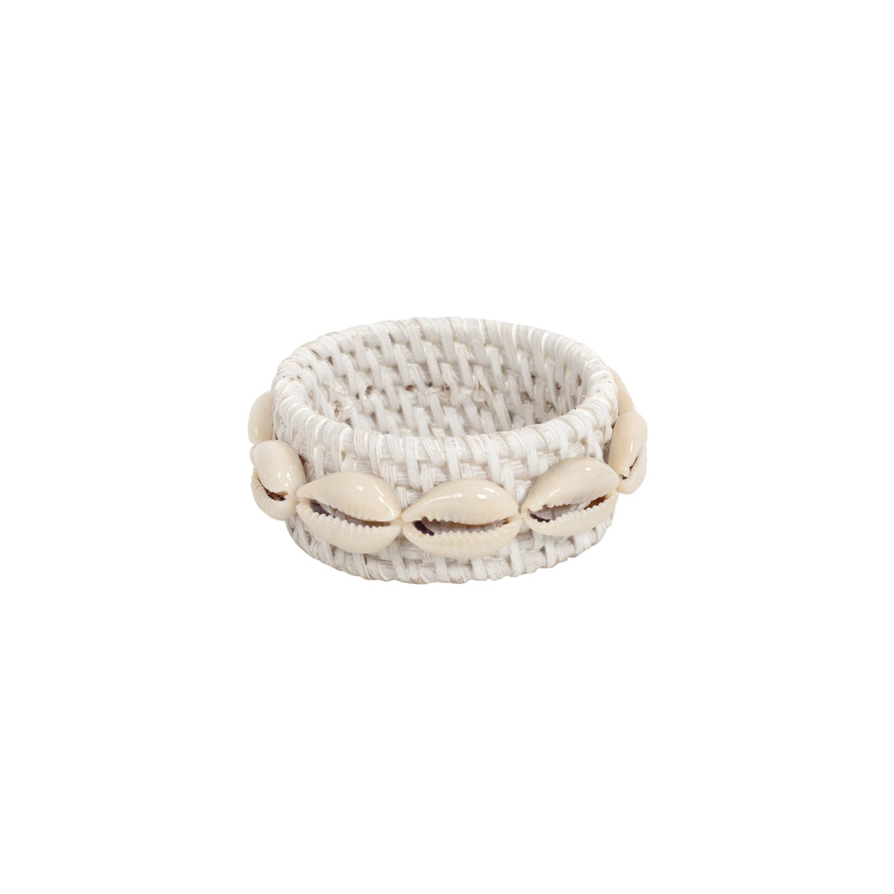 Abba Rattan Napkin Ring with Shell