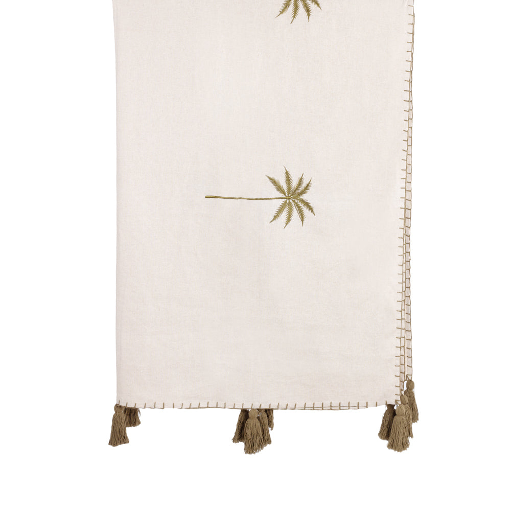 Throw Green Olive Lillian Linen