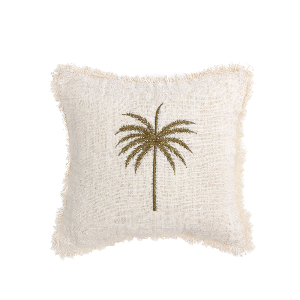 Cushion Green Olive Leah Palm Tree Cotton-45 x 45 cm