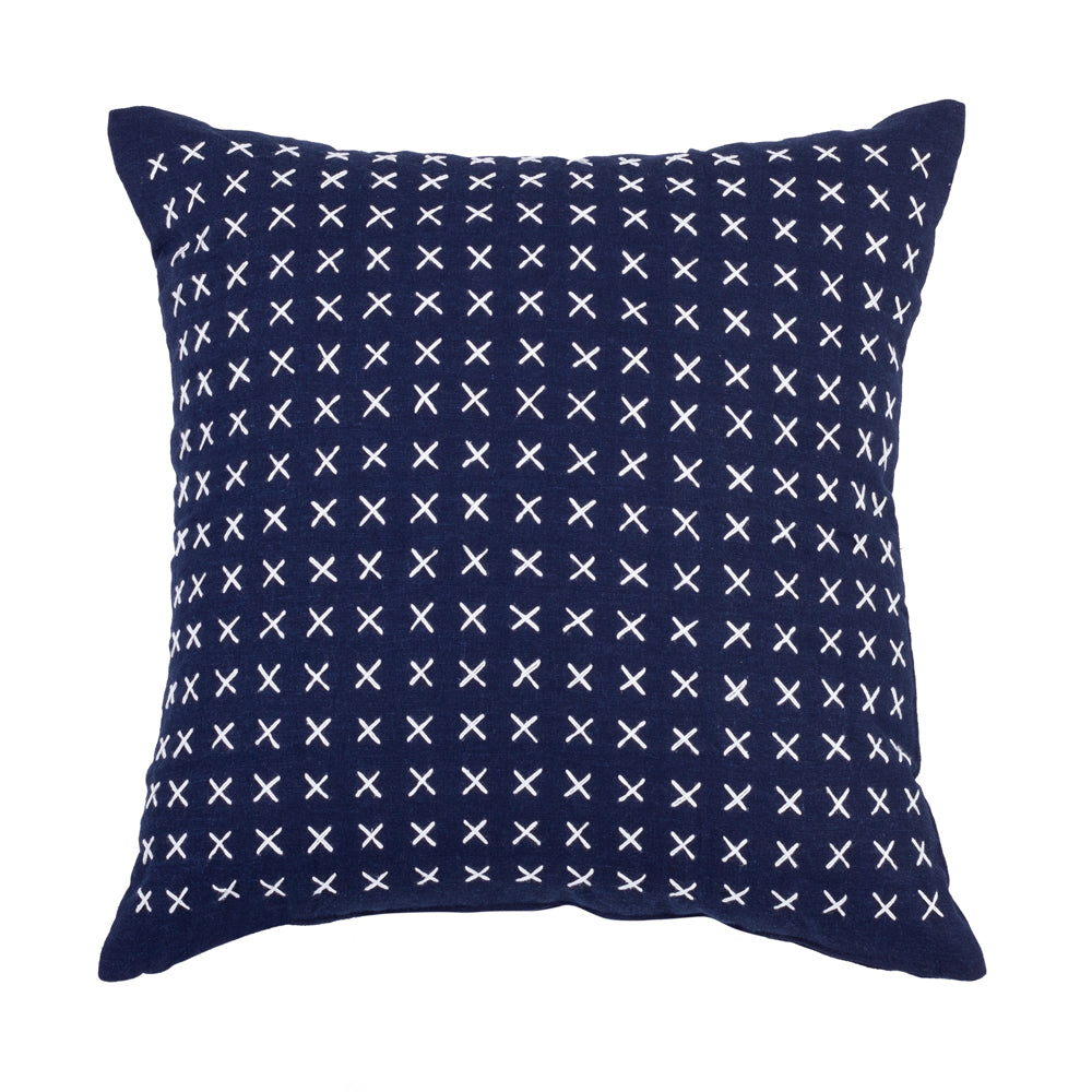 Cushion Blue Navy Sophie Cross Stitch - 55 x 55 cm