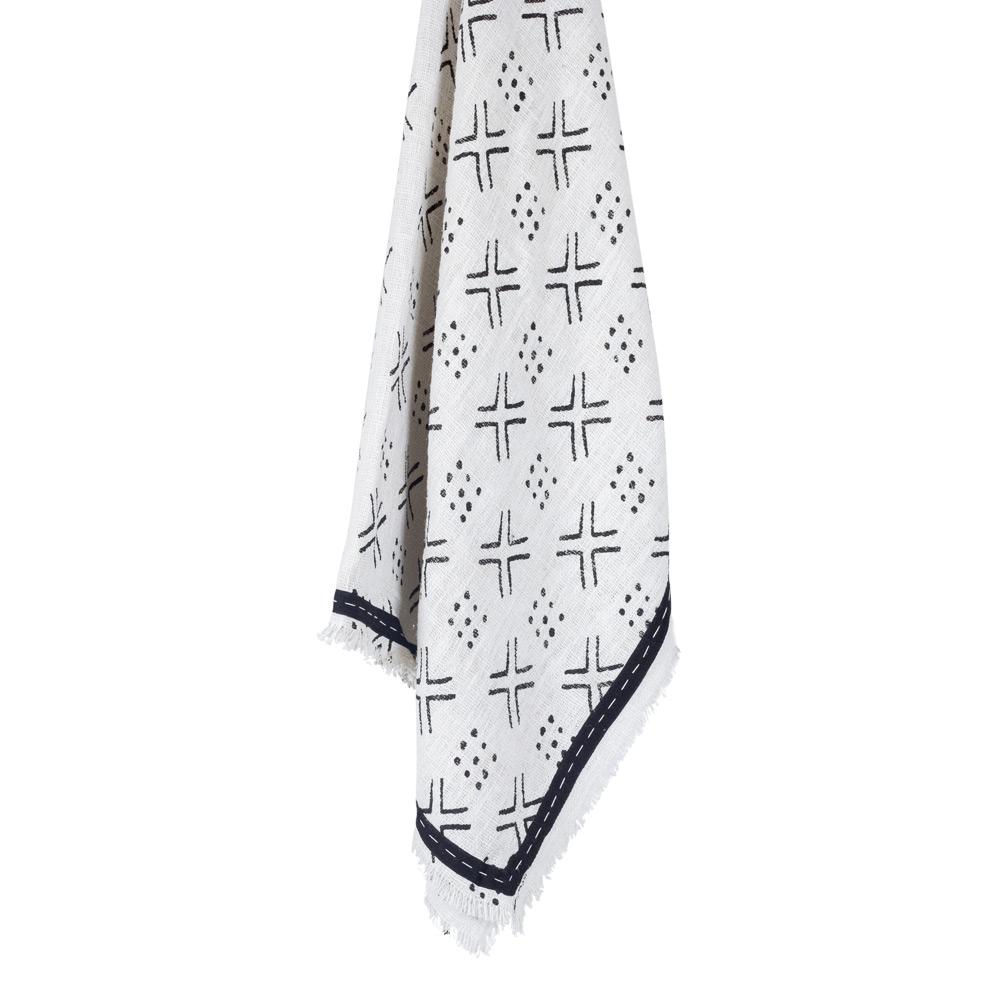 Throw Black Mudcloth Print
