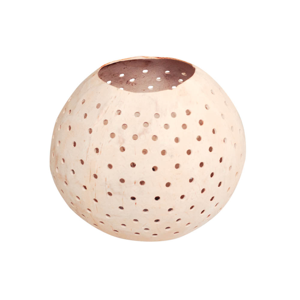 Candle Holder Coconut Carved