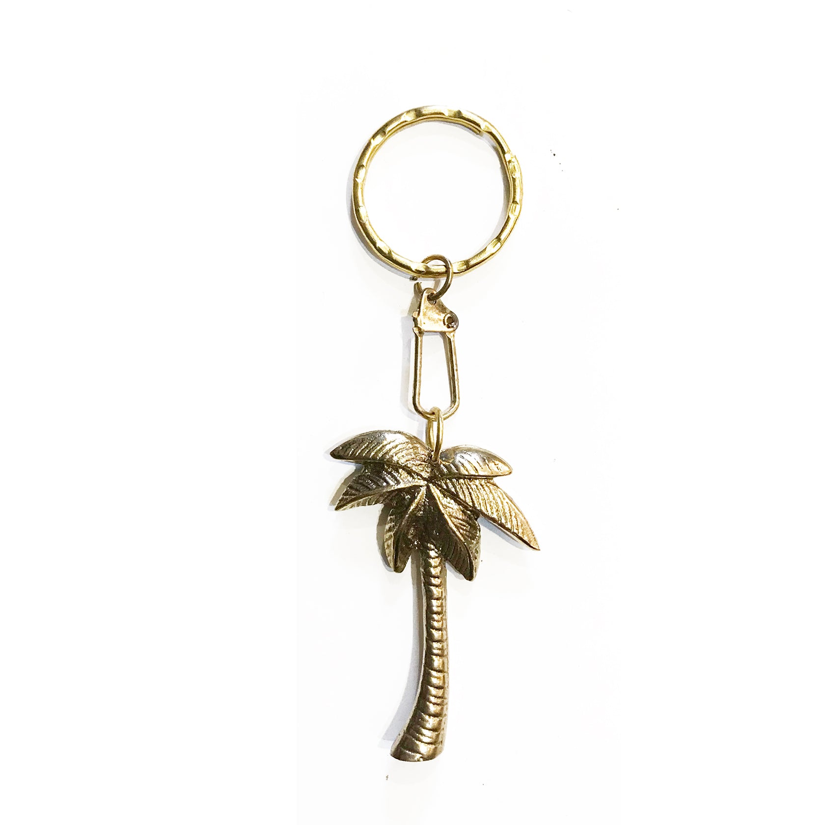 Brass Keyring Palm Tree