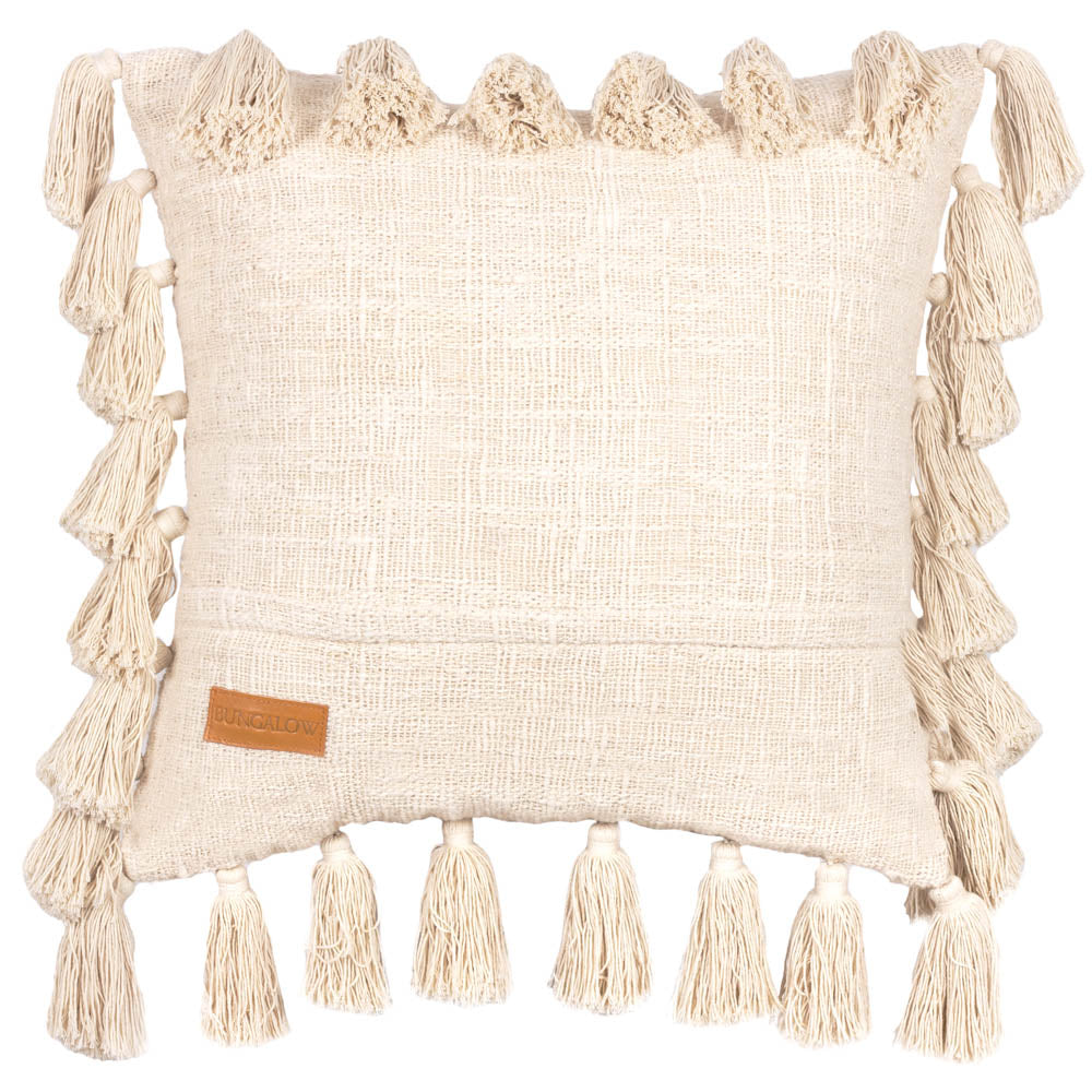 Cushion Natural Joshua Tassel 55 x 55 cm