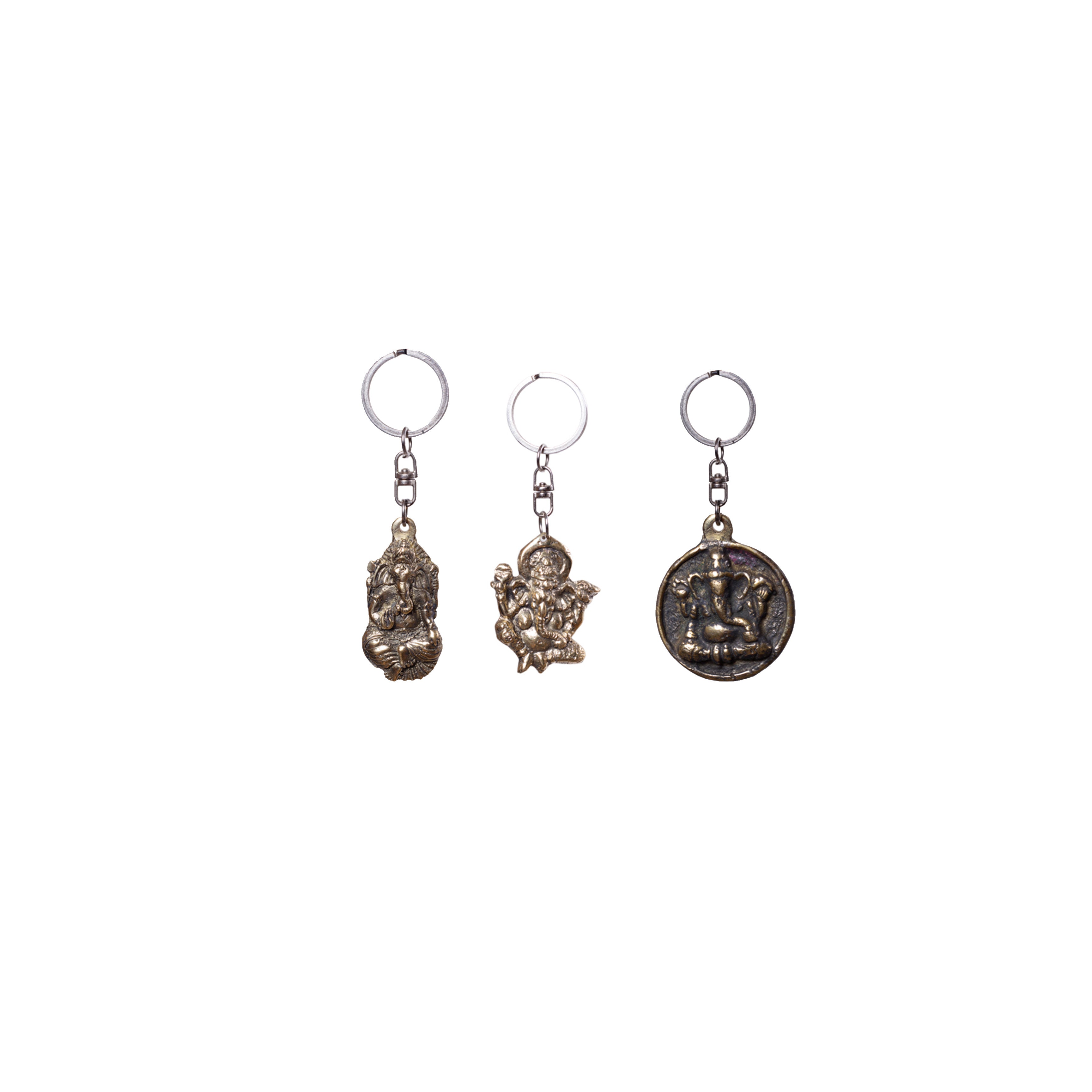 Brass Keyring Ganesh