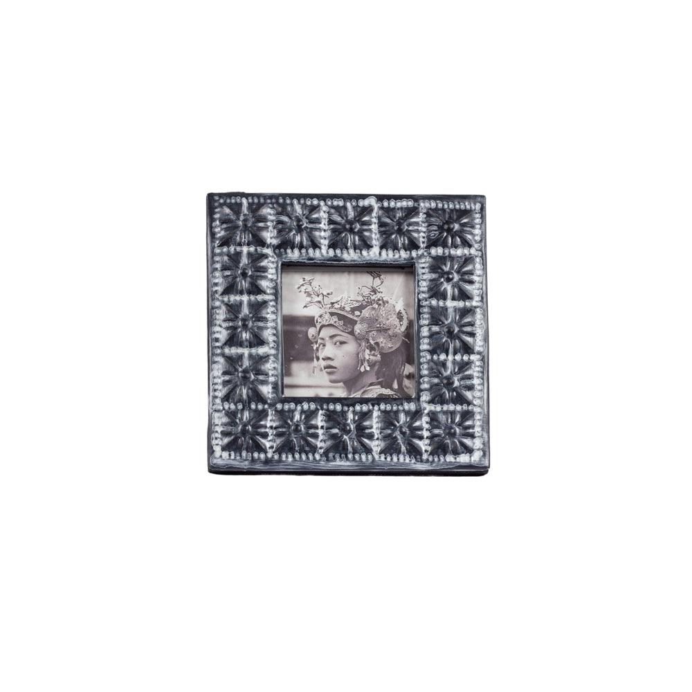 Photo Frame Embossed Bali Sun Black Wash