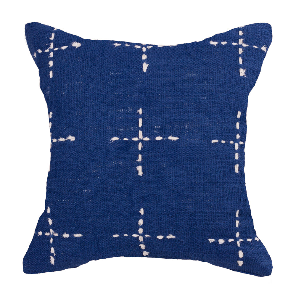 Cushion Blue Navy Lalabella with White Cross - 55 x 55 cm