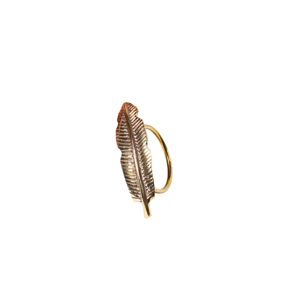 Brass Napkin Ring Banana Leaf