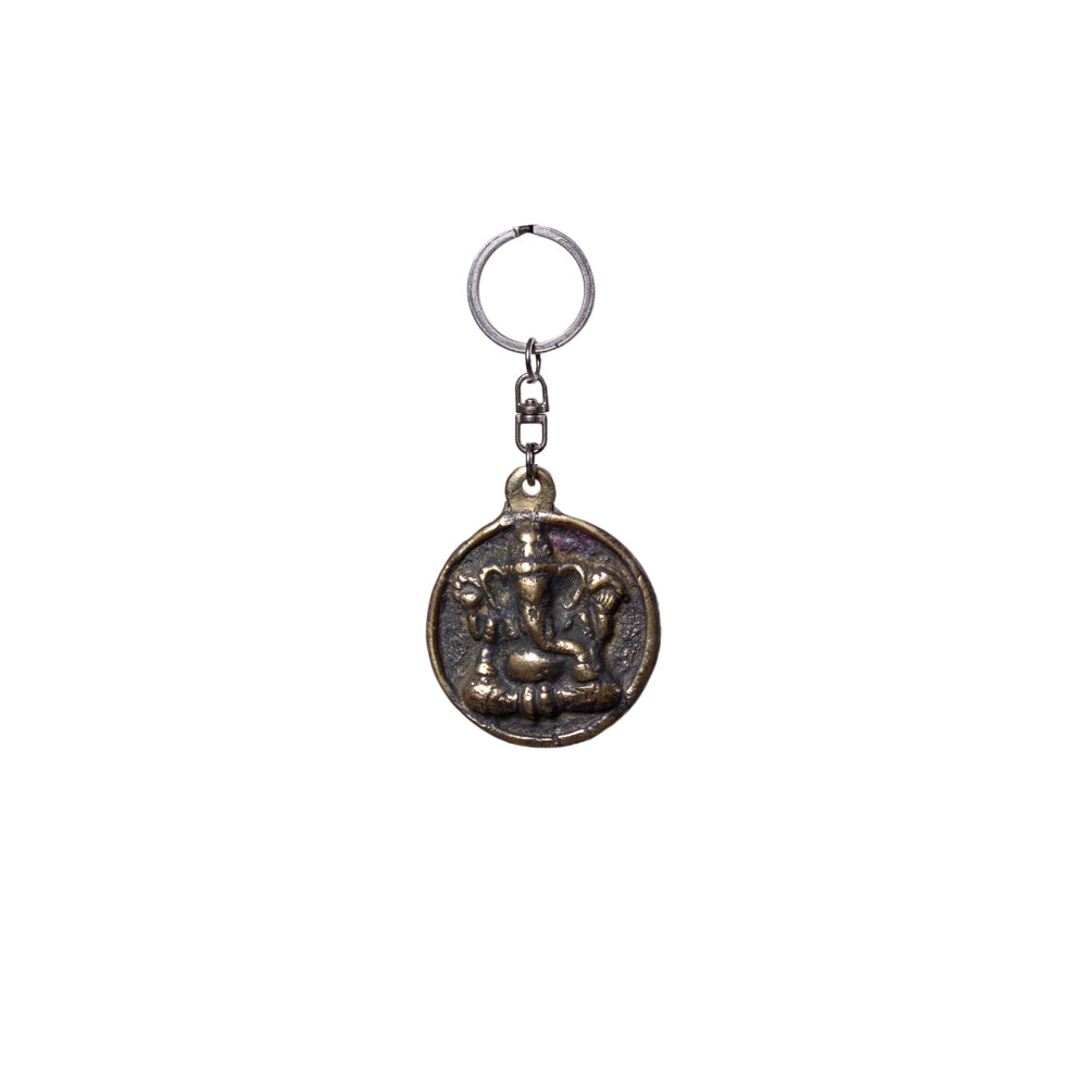 Brass Keyring Ganesh