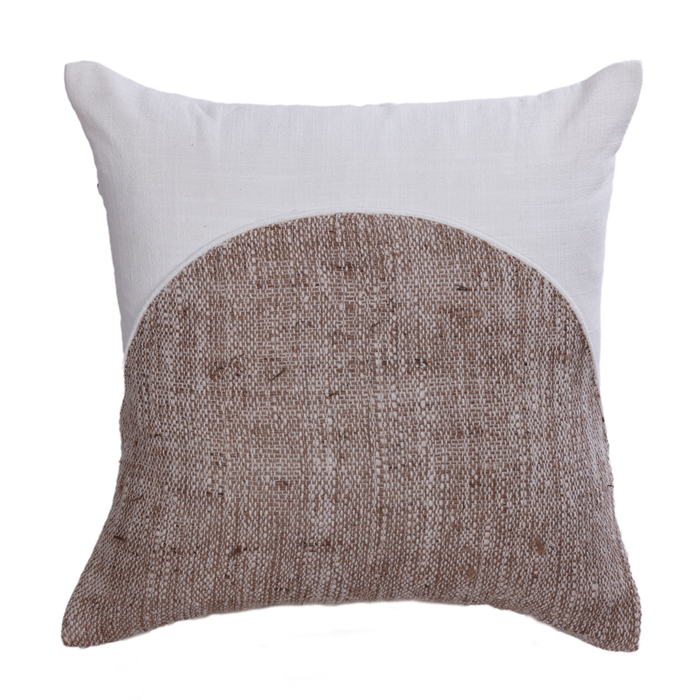 Cushion Brown on White Luna Linen