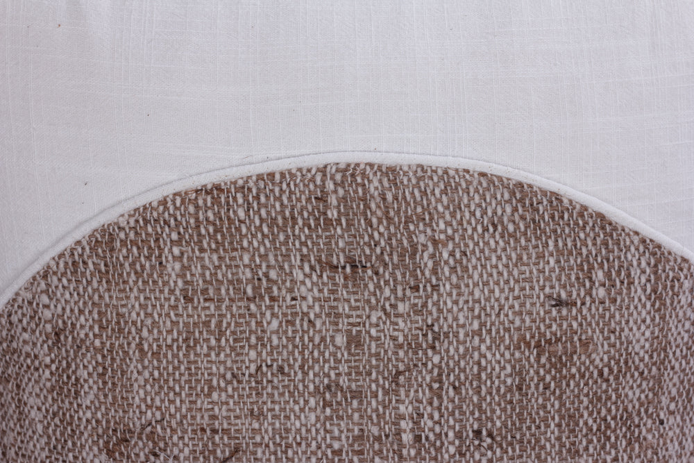 Cushion Brown on White Luna Linen