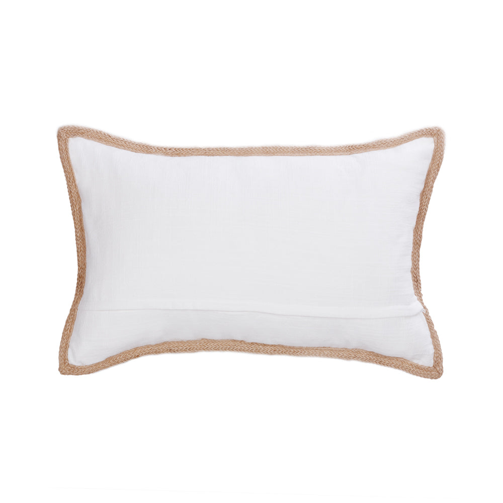 Cushion White Nora Palm Cluster with Rope - 60 x 35 cm