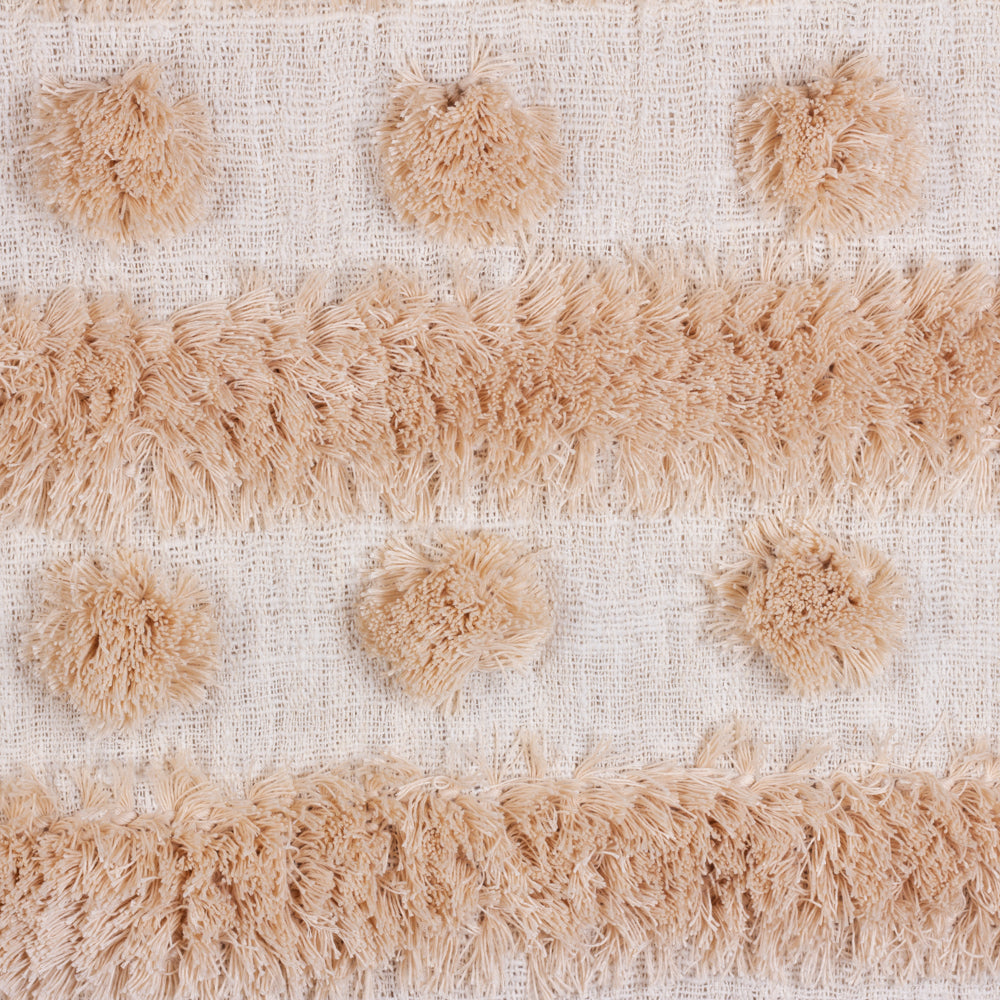 Throw Natural Dot Tufted With Tassels