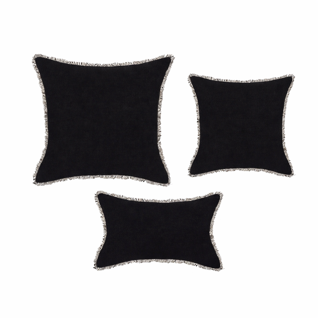 Cushion Black Freya Linen