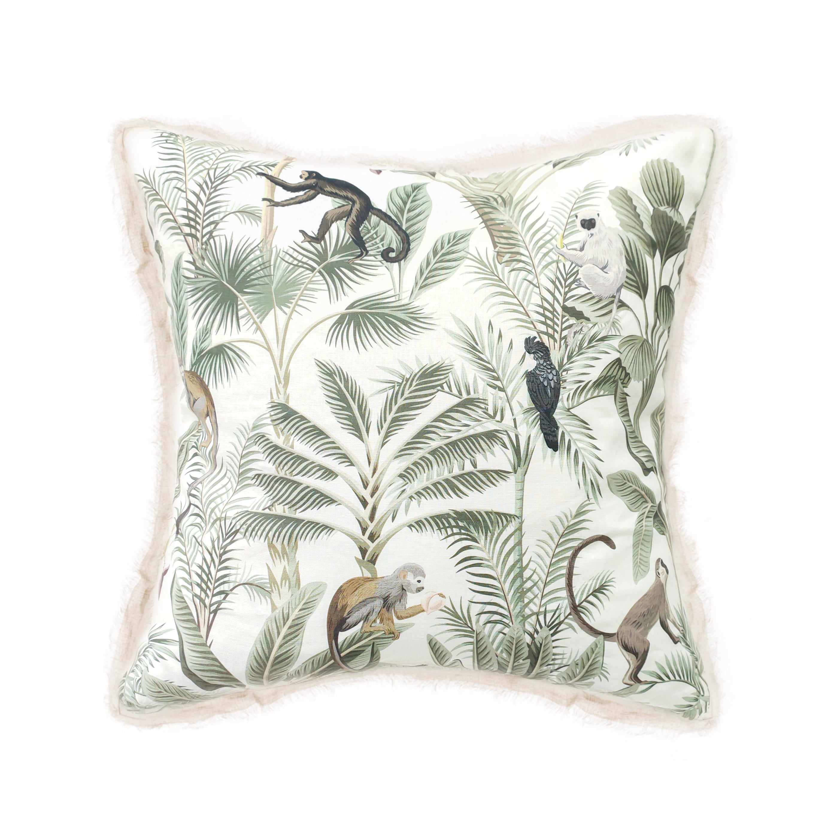 Cushion Green Olive Monkey Tribe