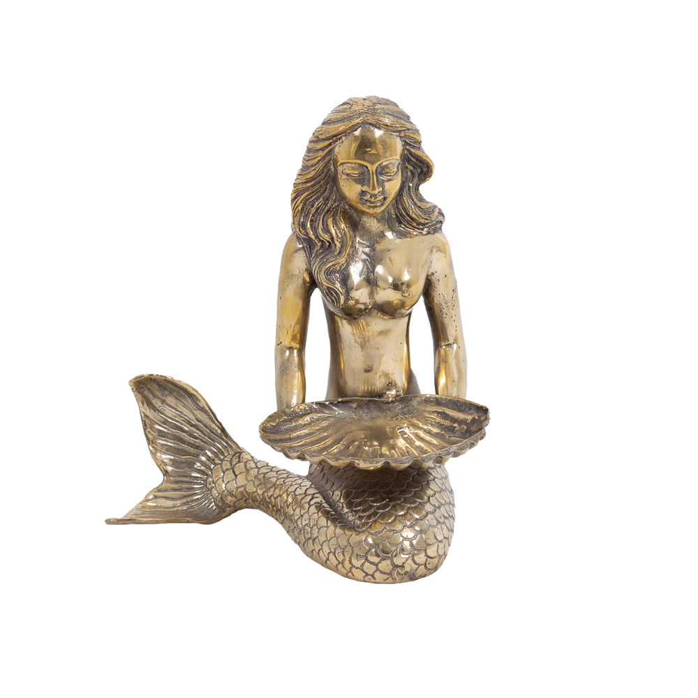 Brass Mermaid With Clam Shell