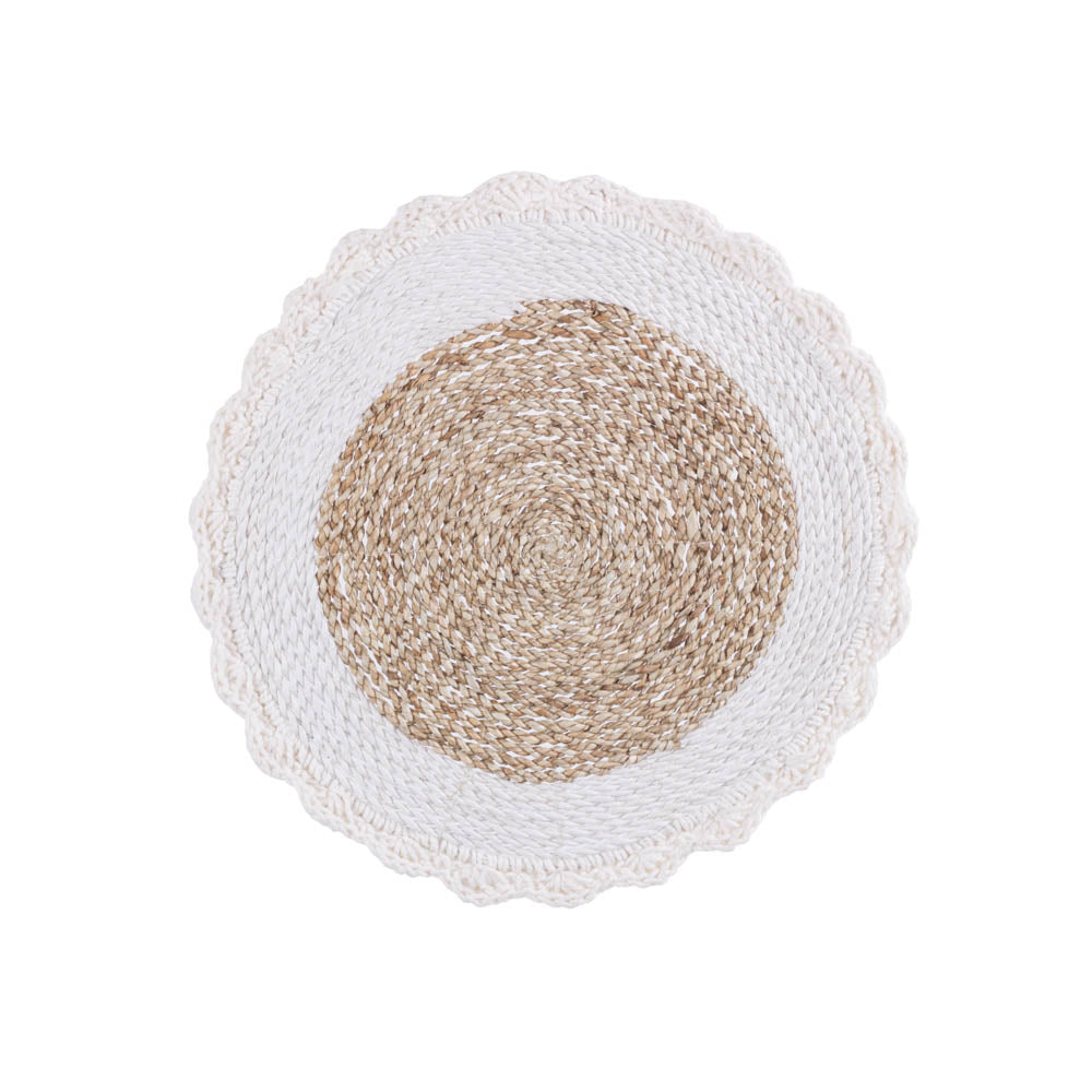 Placemat Ava Seagrass With Crochet Edge