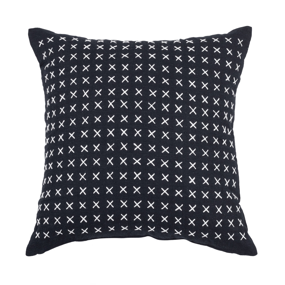 Cushion Black Sophie Cross Stitch - 55 x 55 cm