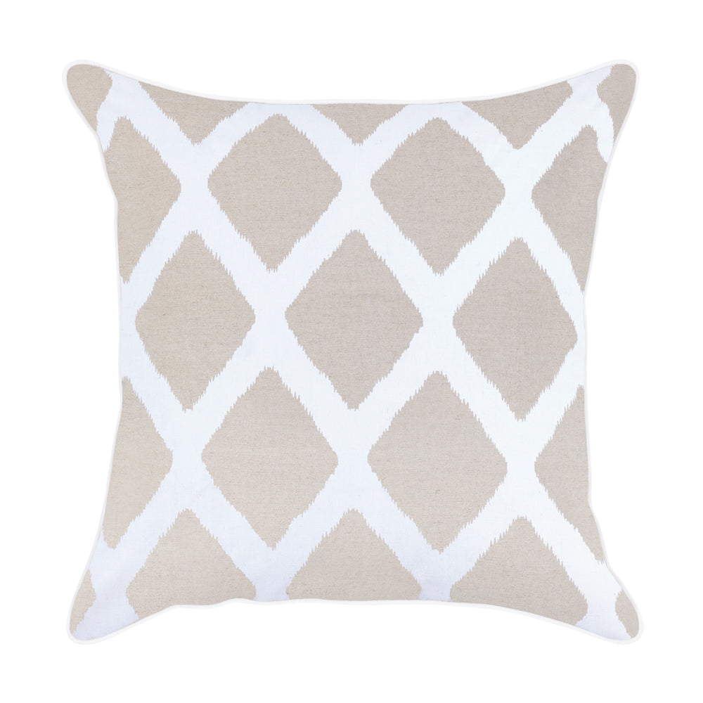 Cushion White Linen Ikat - 55 x 55 cm