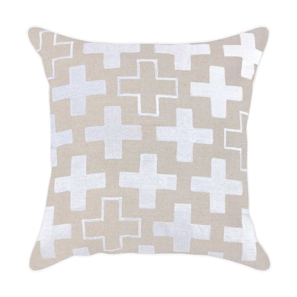 Cushion White Cross - 55 x 55 cm